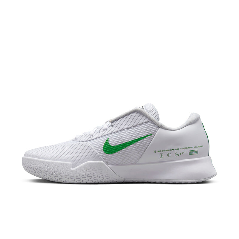 Nike Air Zoom Vapor Pro 2 (M) (White/Kelly Green) Shoes
